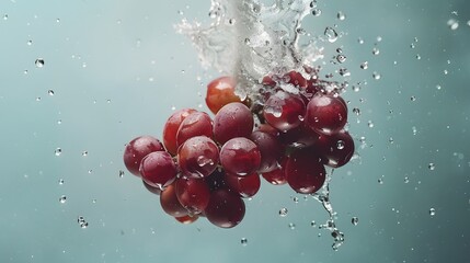 Poster - Concept grapes, colliding and exploding, crashing flying