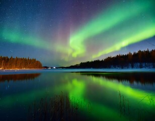 Wall Mural - Generated image of northern lights