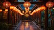 Lanterns architectual, chinese lanterns hanging in hallway, travel destinations celebration tourism ceiling no people