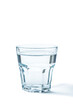 Glass of water on white background.