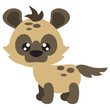 Cute little hyena vector cartoon illustration