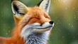 isolated female cartoon fox with her eyes closed serene illustration