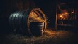 wheel barrel and hay