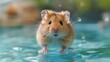 Brown Hamster Standing on Top of Water Pool