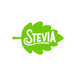 © kolonko - Stevia rebaudiana logo icon. Stevia leaf vector logo badge label plant natural extract. Herbal organic icon.