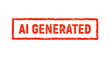 Ai generated red stamp design. Ai video logo concept sticker. Grunge red stamp ai generated.
