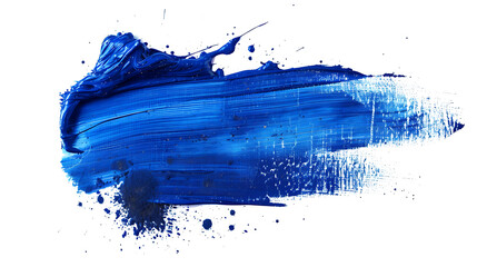 Wall Mural - a bold stroke of blue paint on a transparent background. The paint appears thick and textured, with visible brush strokes that add depth and dimension