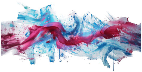 a painting of a red and blue wave. Transparent Background PNG