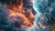A woman's face is shown in a cloud of smoke, AI