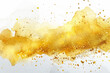 Yellow Gold watercolor spot glitter and splash hand drawn background. 