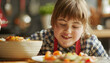 Young Adult with Down Syndrome Explores Independent Meal Preparation Skills.. Learning Disability