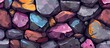 Assorted rocks in various colors stacked together creating a vibrant and textured display
