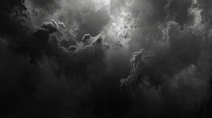 Wall Mural - mysterious dark fog and smoke texture on black background abstract atmospheric effect digital art