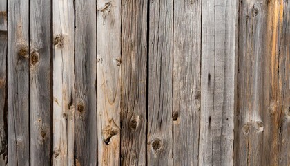 Wall Mural - old weathered wood surface with long boards lined up wooden planks on a wall with grain and texture light neutral tones with age