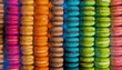 A multicolor background with colorful macarons in vertical stripe bold chromaticity 