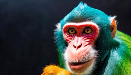 Poster - pop art monkey a colorful and unique digital artwork ai generative