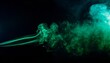 fx green smoke abstract in the dark for background
