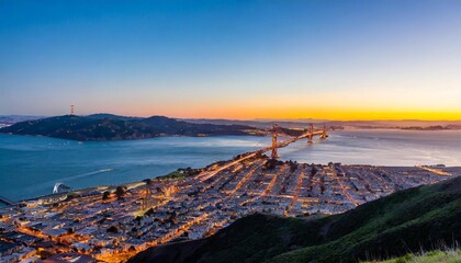 Wall Mural - view of san fransisco bay during sunset