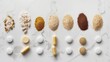 Various types of dietary supplements for health and beauty are available, including collagen, vitamins, biotin, and protein in both pill and powder forms