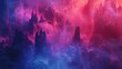 A mystical landscape made of neon vapor and smoky layers