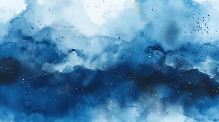 Wall Mural - abstract blue watercolor space background with nebula and galaxy artistic cosmic illustration