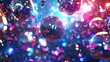 Get the party started with this upbeat and lively background of colorful confetti and sparkling disco balls.