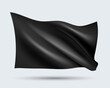 Vector illustration of 3D-looking black color flag template isolated on light background. Created using gradient meshes, EPS 10 vector