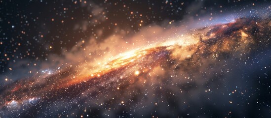 Wall Mural - the vast expanse of the universe showcases a captivating galaxy where stars twinkle brightly amidst 