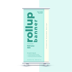 Wall Mural - vertical rollup standee cover template for corporate marketing
