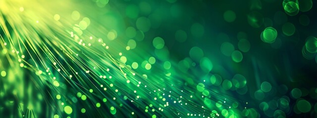 Wall Mural - technology green and fiber optic background