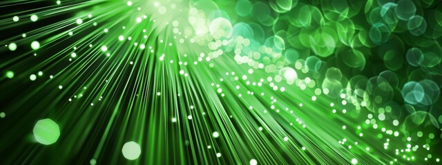 Wall Mural - technology green and fiber optic background
