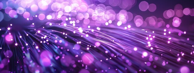 Wall Mural - technology purple and fiber optic background