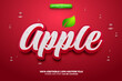 Super Fresh Apple with water drop 3d logo template editable text effect style