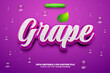 Super Fresh Grape with water drop 3D template editable text effect style