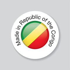 Poster - made in republic of the congo. template icon design