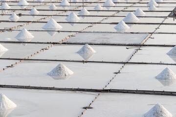 Wall Mural - Jingzaijiao Tile paved Salt Fields in Tainan of Taiwan