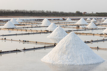 Sticker - Jingzaijiao Tile paved Salt Fields in Tainan of Taiwan