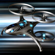 High-Speed Futuristic Drone in Flight