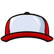 Trucker Hat Red White Baseball Cap Vector Illustration