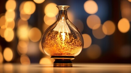 Wall Mural - Vintage kerosene lamp on the background of bokeh