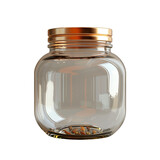 Fototapeta Kosmos - Empty glass jars for snacks and food, great for blogs, web, design, advertising etc. Transparent background