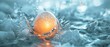 An egg encapsulated in ice contrasting the concepts of warmth needed for hatching and cold stasis