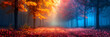fire in the forest,
Landscape in a fabulous forest rainbow spectrum 