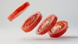 © Matcha_09 - Levitation of tomato slices - isolated tomato slices float in the air