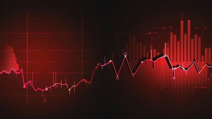 Fototapete - Stock market graph trading analysis investment financial, stock exchange financial or forex graph stock market graph chart business crisis crash loss and grow up gain and profits win up trend -