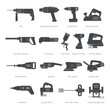 Power tools silhouette objects stencil templates