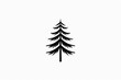 elegant pine tree minimal logo, simple, minimal, flat, vector, black and white, white background