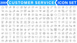 © Muhammad A. grapix - Customer Service and Support - Outline Icon Collection. Thin Line Set contains such Icons as Online Help, Helpdesk, Quick Response, Feedback and more. Simple web icons set