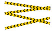 © BhandariProductions - Warning tape, Warning stripes, Accident or danger warning, quarantine stripes, Crossed caution tape set, Yellow and black warning stripes, hazard, Repeated construction, danger sellotapes