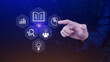 © rawintanpin - E-learning education, internet lessons and online webinar, courses, Person who attends online lessons on digital screen.Education internet Technology.